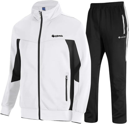 TBMPOY Men's Tracksuits Sweatsuits for Men Sweat Track Suits 2 Piece Casual Athletic Jogging Warm Up Full Zip Sets