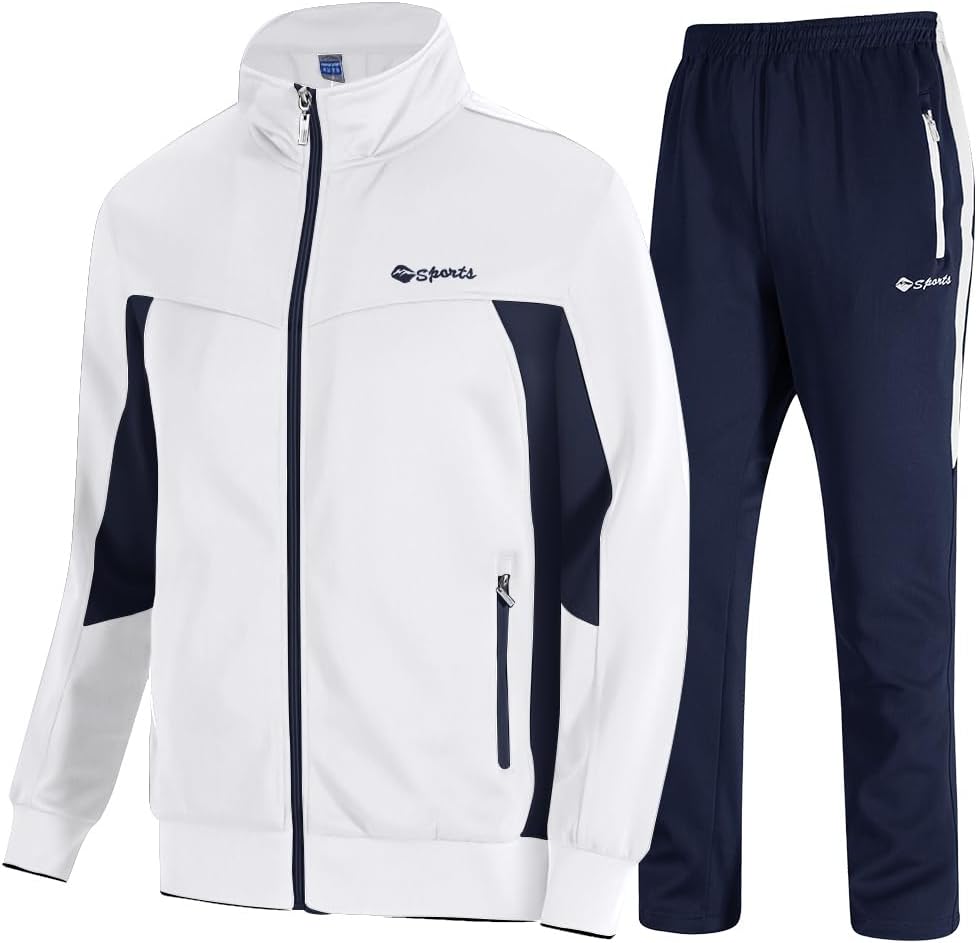 TBMPOY Men's Tracksuits Sweatsuits for Men Sweat Track Suits 2 Piece Casual Athletic Jogging Warm Up Full Zip Sets