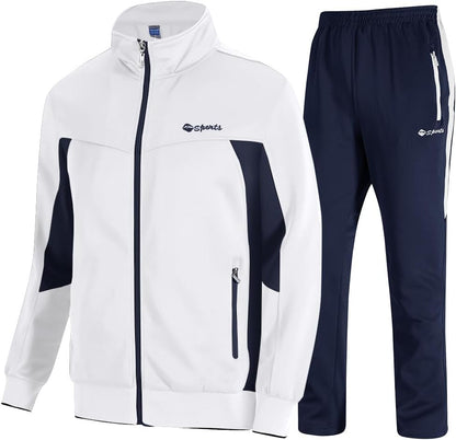 TBMPOY Men's Tracksuits Sweatsuits for Men Sweat Track Suits 2 Piece Casual Athletic Jogging Warm Up Full Zip Sets