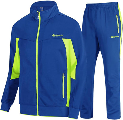 TBMPOY Men's Tracksuits Sweatsuits for Men Sweat Track Suits 2 Piece Casual Athletic Jogging Warm Up Full Zip Sets